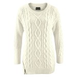 Laura Scott, Strickpullover, Zopfstrick, Pullover, beige, nude, hell, weiß, Frauen, Oberteil