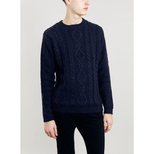 Männer, Zopfstrick, Zopfstrickpullover, Strickpullover, Pullover, Pulli, blau, dunkelblau